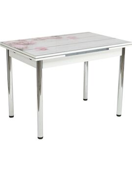 Купить Стол 4001 прямоугольный, металл, МДФ, 110 x 70 см, Варианты цвета: белый/розовый