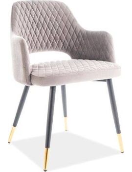 Купить Стул-кресло Signal Franco Velvet серый, черный, Цвет: серый