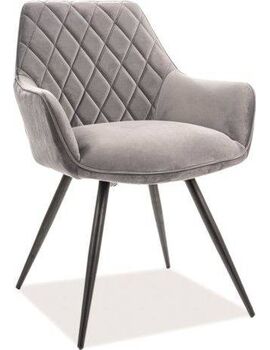 Купить Стул-кресло Signal Linea Velvet серый, черный, Цвет: серый