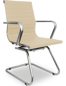 Купить Кресло для посетителей H-916L-3, Цвет: бежевый/хром