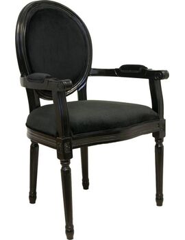 Купить Стул-кресло Diella black velvet черный, Цвет: черный