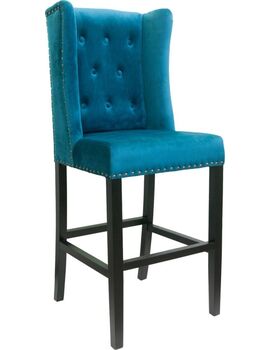 Купить Барный стул Skipton velvet, Цвет: сине-зеленый