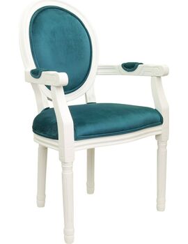 Купить Стул-кресло Volker arm white, Цвет: сине-зеленый