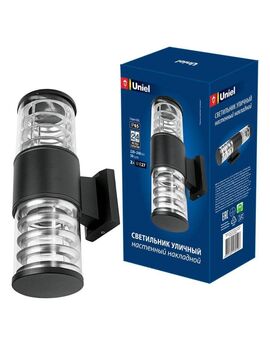 Купить Уличный настенный светильник Uniel UUL-S12A 2x60W/E27 IP65 Black UL-00006808