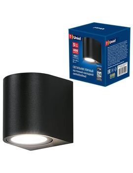 Купить Уличный настенный светодиодный светильник Uniel ULU-S04A-5W/4000K IP54 Black UL-00006805