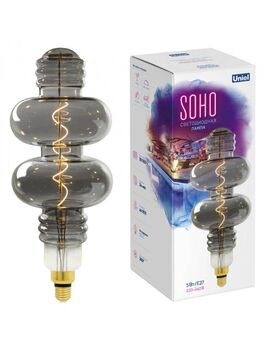 Купить Лампа светодиодная филаментная Uniel E27 5W 2250K серая LED-SF42-5W/Soho/E27/CW Chrome/Smoke GLS77CR UL-00005922
