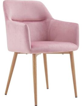 Купить Стул-кресло Rome розовый, светлое дерево, Цвет: розовый