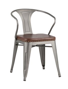 Купить Стул-кресло Tolix Arm Soft стальной, Цвет: стальной
