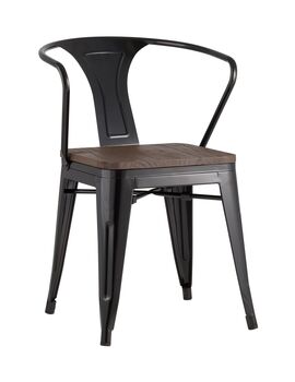 Купить Стул-кресло Tolix Arm Dark Wood черный, Цвет: черный