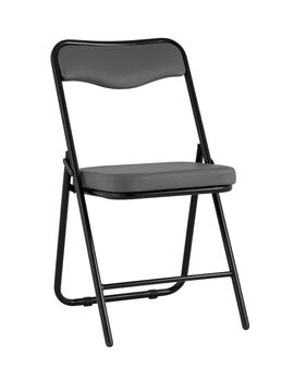 Купить Складной стул Джонни экокожа серый, черные ножки, Цвет: серый