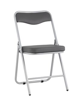 Купить Складной стул Джонни экокожа серый, метал ножки, Цвет: серый