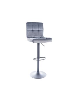 Купить Барный стул Signal C105 VELVET серый/черный, Цвет: серый
