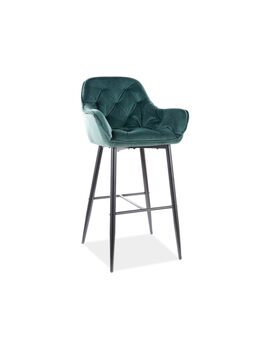 Купить Барный стул Signal CHERRY H-1 VELVET зеленый/черный, Цвет: зеленый