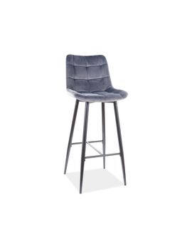 Купить Барный стул Signal CHIC H-1 VELVET серый/черный, Цвет: серый