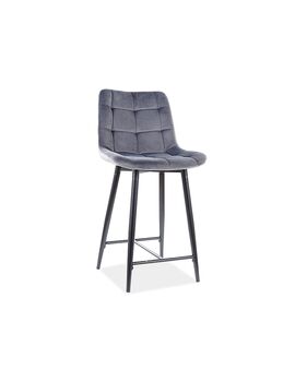 Купить Барный стул Signal CHIC H-2 VELVET серый/черный, Цвет: серый