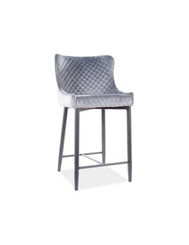 Купить Барный стул Signal COLIN B H-2 VELVET серый/черный, Цвет: серый