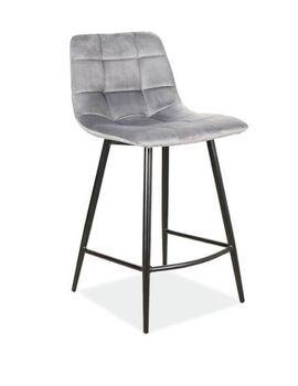Купить Полубарный стул Signal MILA H-2 VELVET серый/черный, Цвет: серый