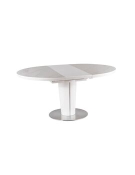 Купить Стол обеденный Signal ORBIT 120-160*120 раскладной белый керамический/белый матовый, Варианты цвета: керамический/белый, Варианты размера: 120-160 x 120