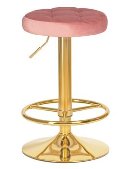 Купить Табурет барный DOBRIN BRUNO GOLD (пудрово-розовый велюр (MJ9-32)) велюр пудрово-розовый/золото