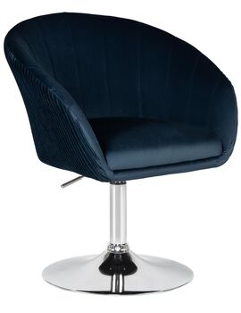 Купить Кресло дизайнерское DOBRIN EDISON (синий велюр (1922-20)) велюр синий/хром