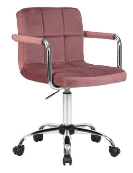 Купить Офисное кресло для персонала DOBRIN TERRY (пудрово-розовый велюр (MJ9-32)) розовый/хром