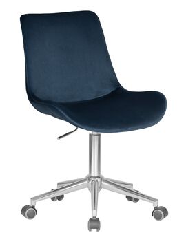 Купить Кресло офисное DOBRIN DORA (синий велюр (1922-20), хромированная сталь) синий/хром