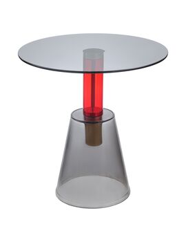Купить Столик кофейный Amalie 50 см серый/красный, Варианты цвета: серый прозрачный, Варианты размера: 50