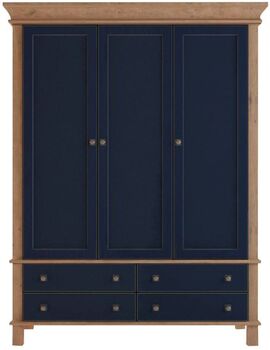 Купить Шкаф трехстворчатый Jules Verne из березы и ясеня, Варианты цвета: синий с коричневым