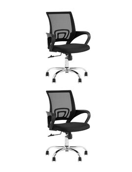 Купить Кресло офисное TopChairs Simple New черный 2 шт, Цвет: черный