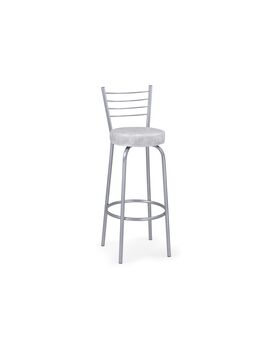Купить Барный стул Kuroda белый мрамор / светлый мусс, Цвет: серый