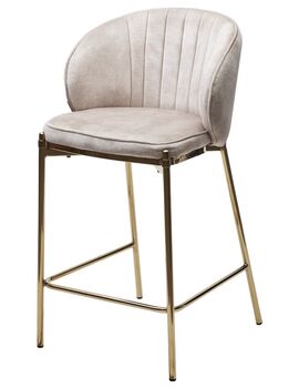 Купить Полубарный стул WENDY VBP-207 античный бежевый, велюр золотой каркас, Цвет: античный бежевый