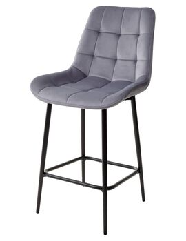 Купить Полубарный стул ХОФМАН, цвет H-14 Серый, велюр черный каркас, Цвет: серый