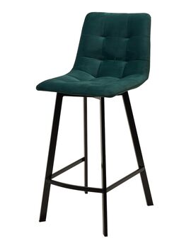 Купить Полубарный стул CHILLI-QB SQUARE зеленый 19, велюр черный каркас, Цвет: зеленый
