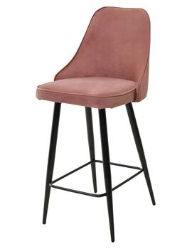 Купить Полубарный стул NEPAL-PB РОЗОВЫЙ 15, велюр черный каркас, Цвет: розовый