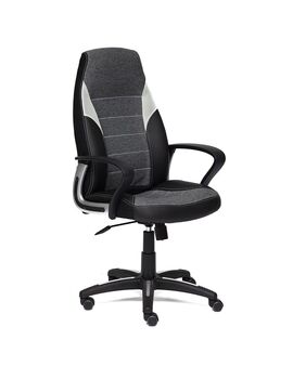 Купить Компьютерное кресло INTER кож/зам/ткань, черный/серый/серый, 36-6/207/14 черный/черный, Цвет: черный/серый