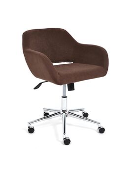 Купить Компьютерное кресло MODENA хром флок , коричневый, 6 коричневый/хромированный металл, Цвет: коричневый