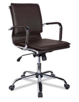 Купить Кресло компьютерное CLG-617 LXH-B коричневый, хром, Цвет: коричневый/хром