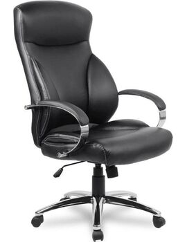 Купить Кресло руководителя H-9582L-1K черный, хром, Цвет: черный/хром