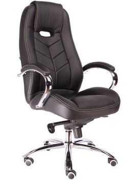 Купить Кресло компьютерное Drift M кожа черный, хром, Цвет: черный/хром