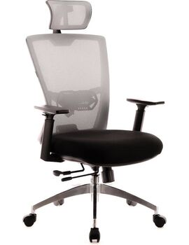 Купить Кресло компьютерное Polo S черный, спинка серая, хром, Цвет: черный/серый/хром