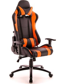 Купить Кресло компьютерное Lotus S2 эко-кожа черный, Цвет: черный/оранжевый