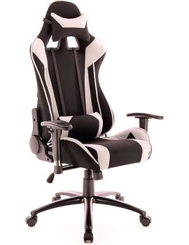 Купить Кресло компьютерное Lotus S4 ткань черный белый, Цвет: черный/серый