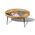 Столик из массива манго, ДАУЛАТА круглый, металл, массив, 75 x 75 см