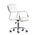 Кресло Barneo K-29 на колесиках, хром, белая кожа белый/хромированный металл