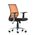 Кресло Barneo K-138 для персонала черная ткань оранжевая сетка, газлифт 3кл черный/хромированный металл