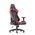 Кресло Barneo K-53 черная кожа красные вставки, газлифт 3кл, реклайнер игровое черный/черный