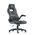 Кресло Barneo K-37 черная кожа серые вставки, газлифт 3кл, игровое черный/черный