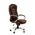Кресло Barneo K-9950 коричневая глянцевая кожа, газлифт 3кл коричневый/хромированный металл