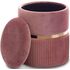 Купить Пуфик Roma small, с емкостью для хранения, велюр, розовый, Размер: малый, фото 2