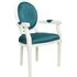 Купить Стул-кресло Volker arm white сине-зеленый, белый, Цвет: сине-зеленый